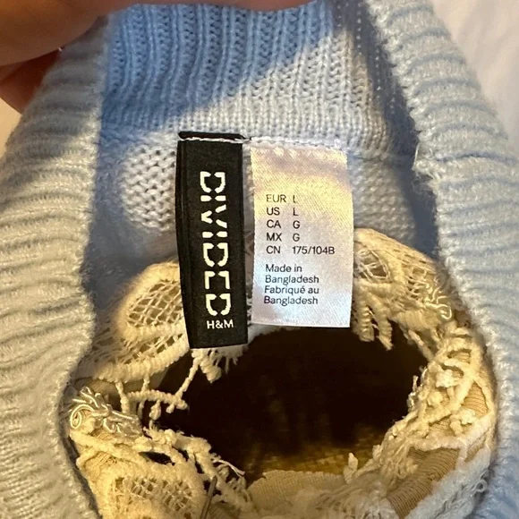 H&M Light Blue Mock Neck Sweater - Picture 2 of 8